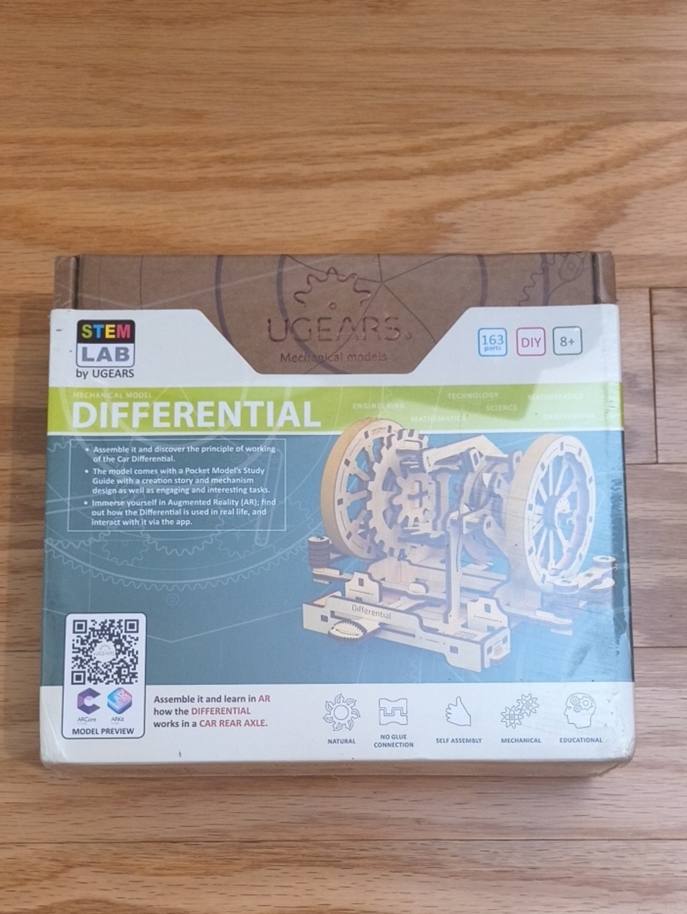 Ugears STEM Lab Differential Mechanical Model Kit Natural Wood Ages 8+ NWT